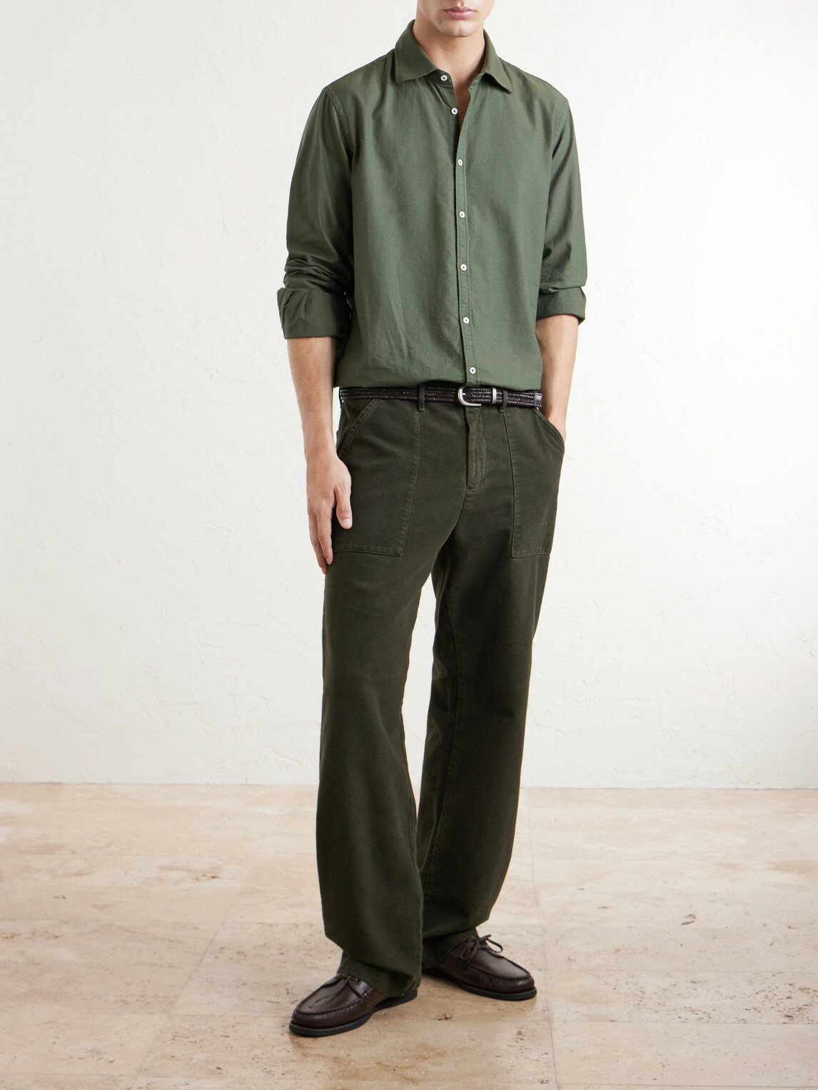 Massimo Alba - New Regata Straight-Leg Brushed Cotton Trousers - Green