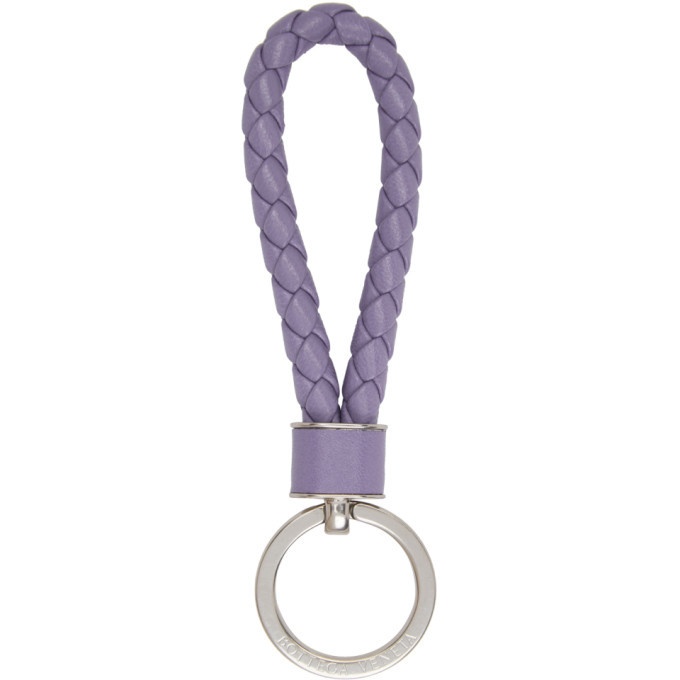 Photo: Bottega Veneta Purple Intrecciato Loop Keychain