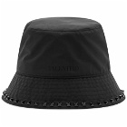 Valentino Men's Rock Stud Bucket Hat in Black