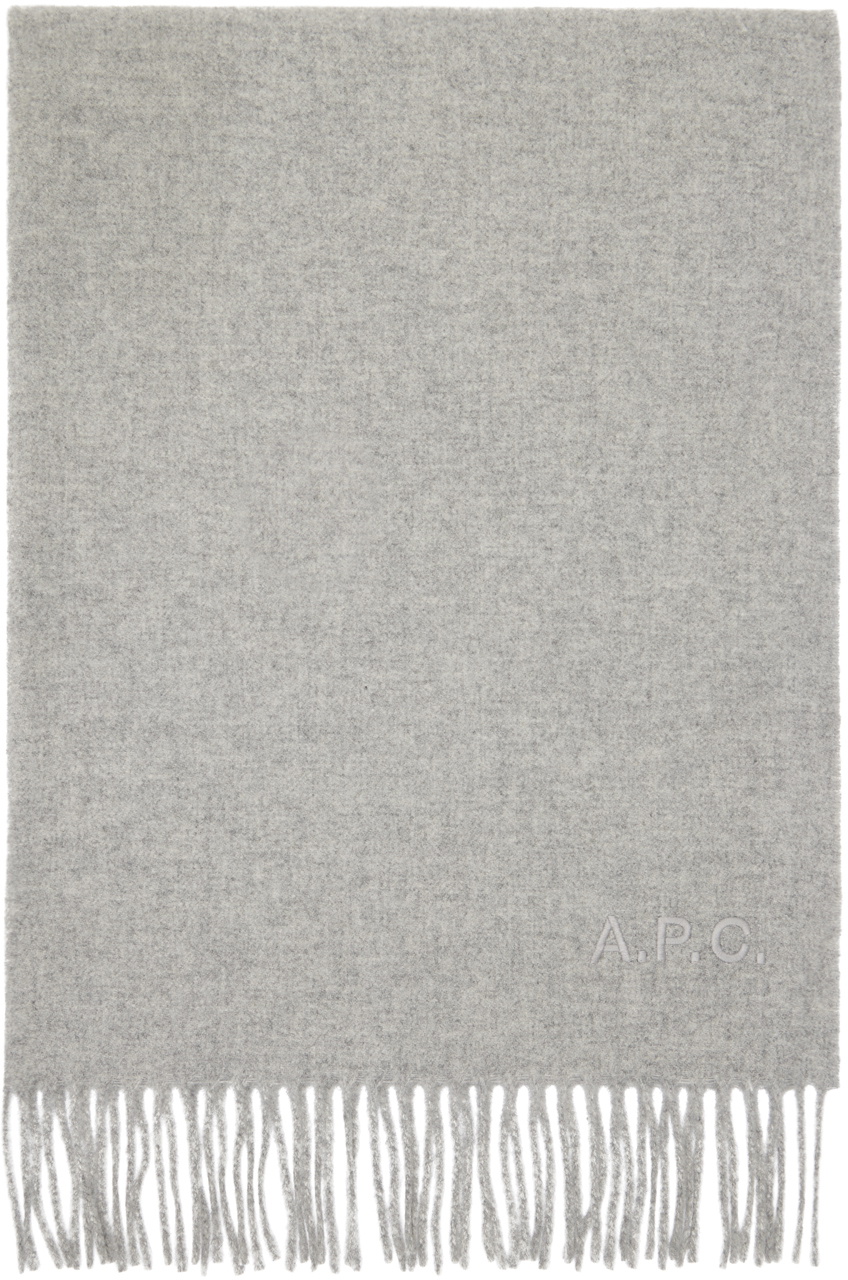 A.P.C. Gray Alix Brodée Scarf