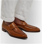 George Cleverley - George Burnished-Leather Penny Loafers - Men - Tan