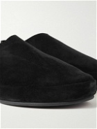 Mulo - Collapsible-Heel Suede Loafers - Black