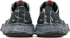 Maison MIHARA YASUHIRO Black 'Peterson23' OG Sole Ripped Overdye Canvas Sneakers