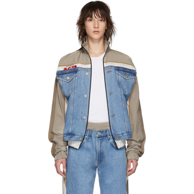 Photo: Martine Rose Blue and Beige Denim Hybrid Track Jacket