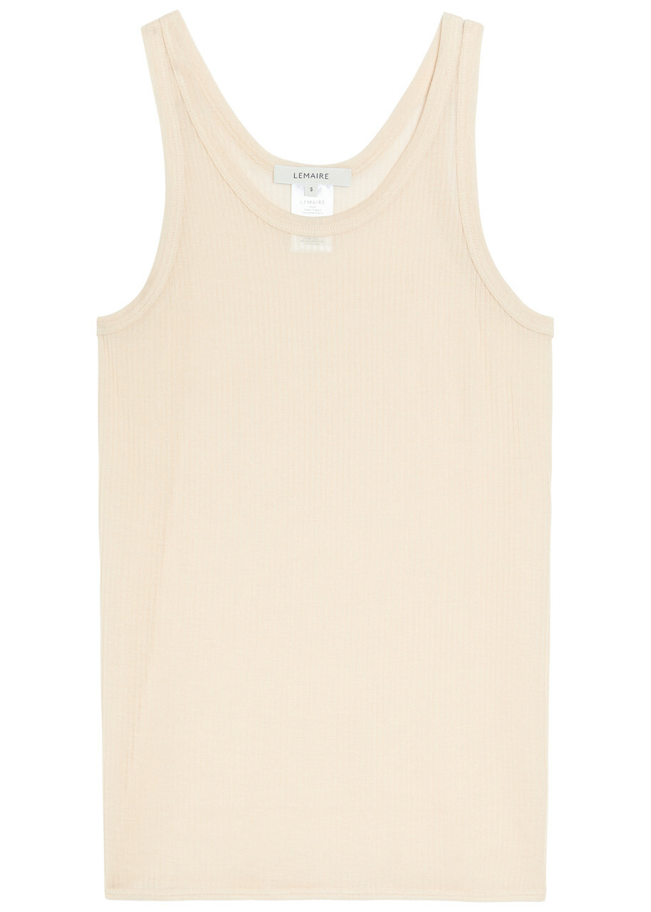Lemaire Ribbed Fine-knit top Yellow Light