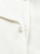Loro Piana - Camp-Collar Cotton and Silk-Blend Shirt - White