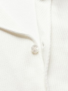 Loro Piana - Camp-Collar Cotton and Silk-Blend Shirt - White