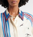Alémais Printed silk satin shirt