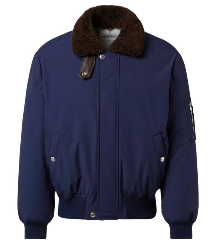 Photo: Brunello Cucinelli Shearling-trimmed bomber jacket