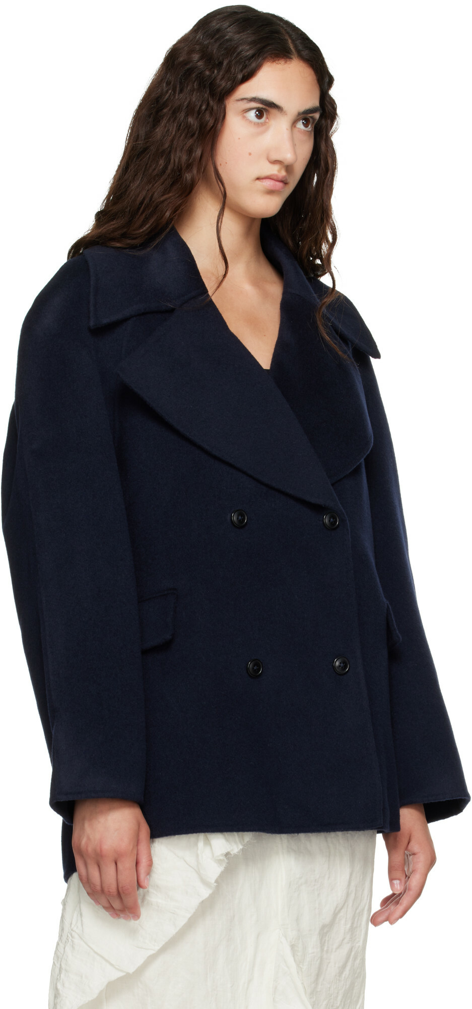 Loulou de Saison Navy NEIL Double Breasted Jacket