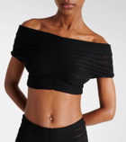 Alaïa Knitted off-shoulder crop top