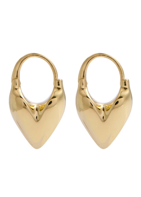 Photo: Otiumberg Roscida Heart 14kt Gold Vermeil Hoop Earrings - One Size