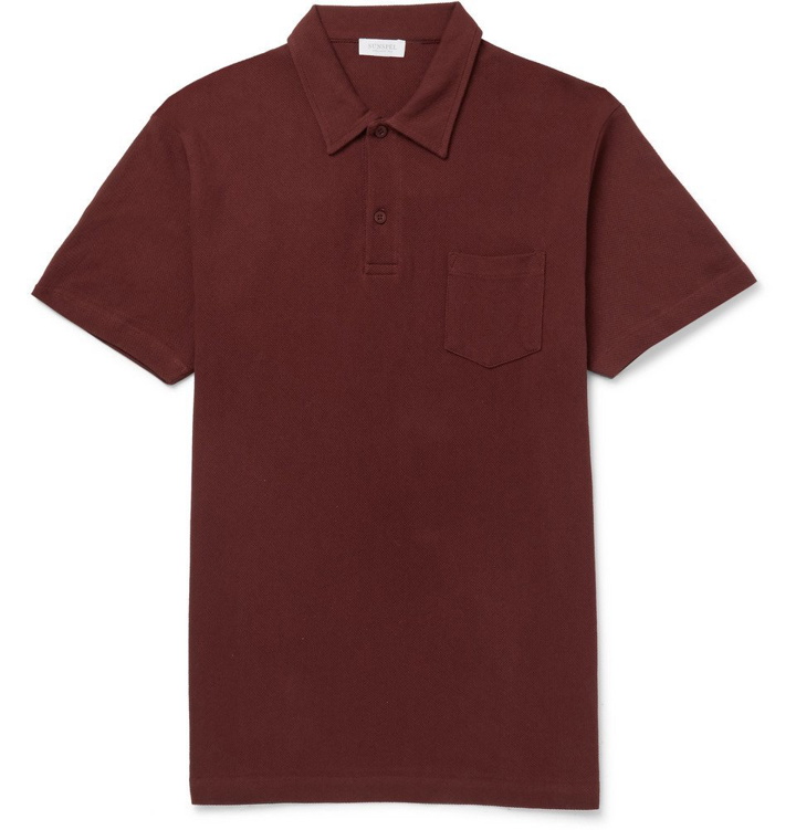 Photo: Sunspel - Riviera Slim-Fit Cotton-Mesh Polo Shirt - Men - Red