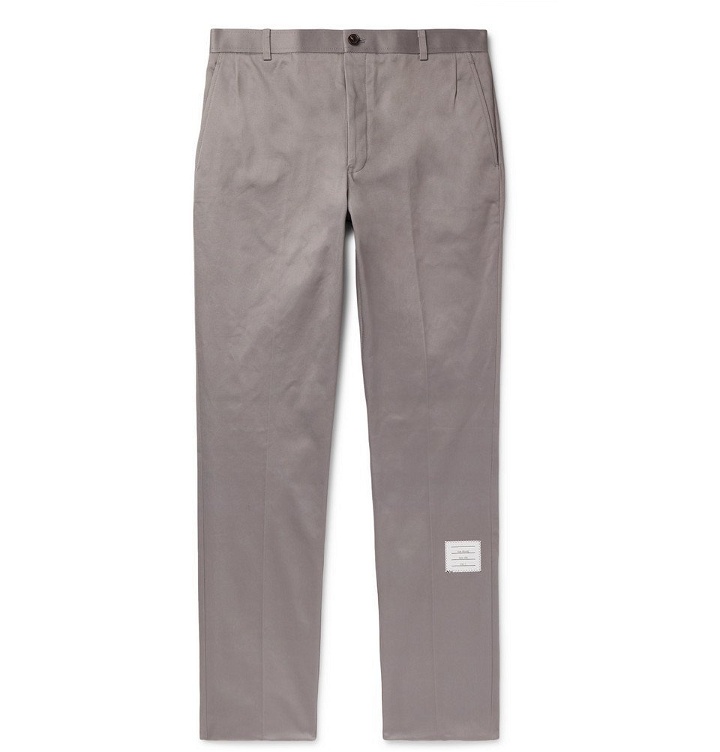 Photo: Thom Browne - Grey Cotton-Twill Trousers - Men - Gray