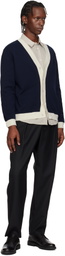 Maison Kitsuné Navy Contrasted Cotton Comfort Cardigan