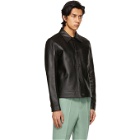 AMI Alexandre Mattiussi Black Leather Overshirt Jacket