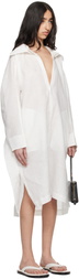 ISSEY MIYAKE White Hempen Midi Dress