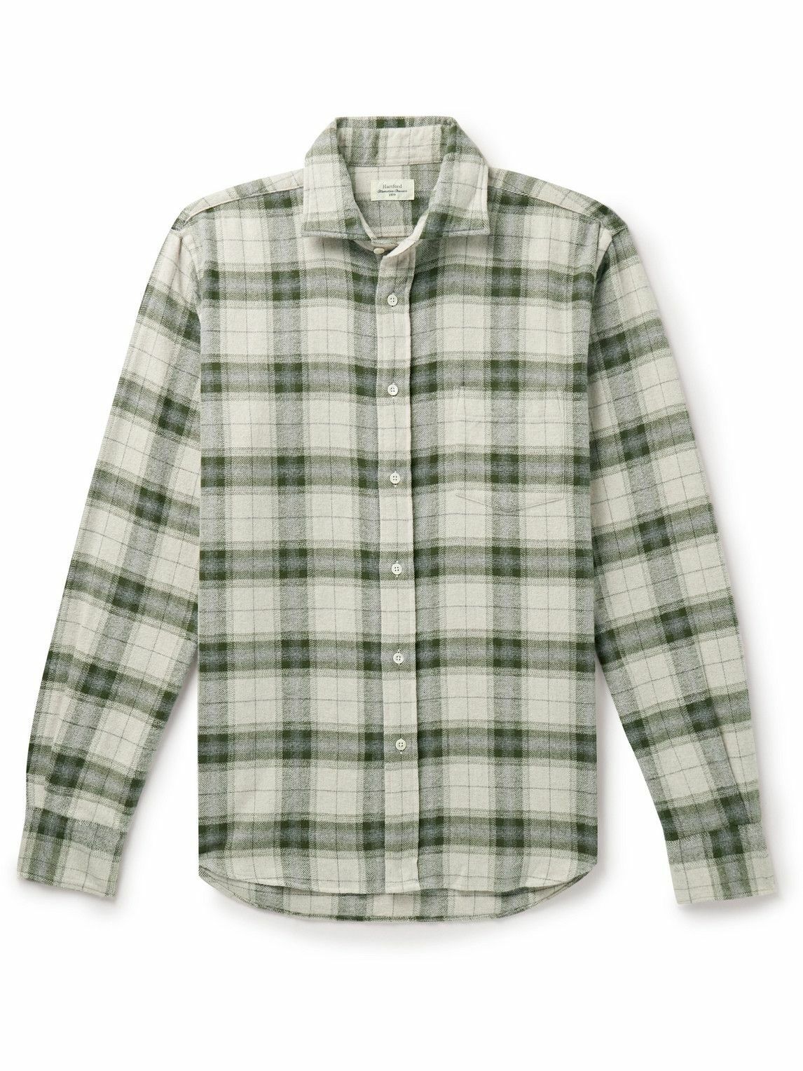 Hartford Paul Checked CottonFlannel Shirt Green Hartford