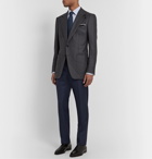 TOM FORD - Navy Slim-Fit Super 110s Wool-Sharkskin Suit Trousers - Blue