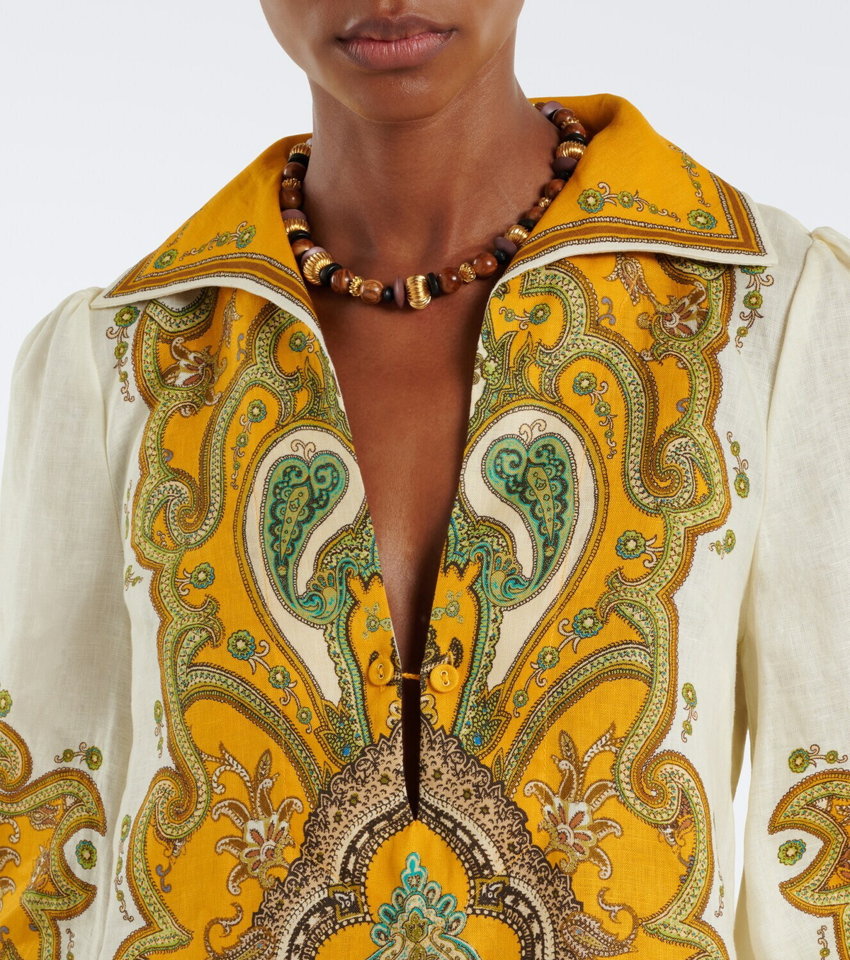 Alémais Porter printed linen blouse