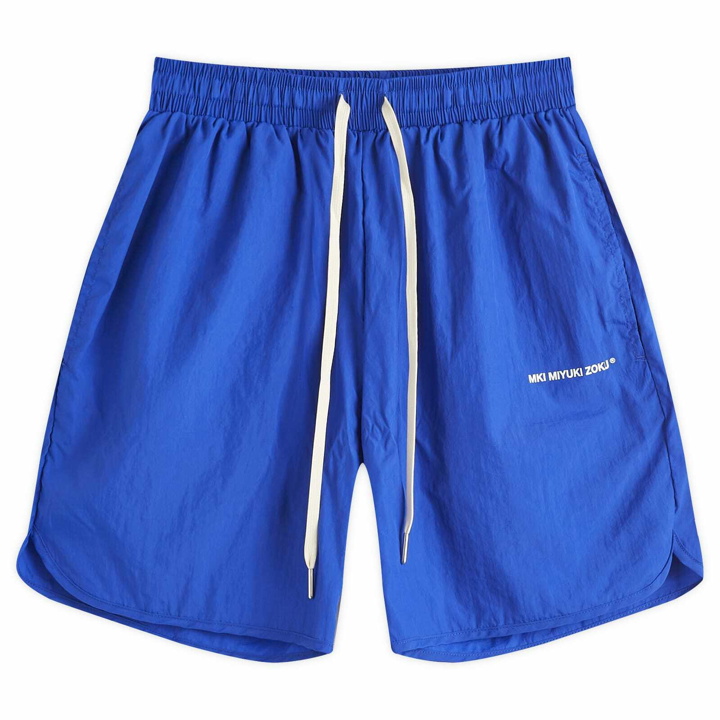 Photo: MKI Men's Crinkle Nylon Track Shorts in Royal Blue