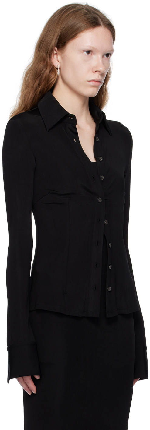 Louisa Ballou Black Button-Down Shirt