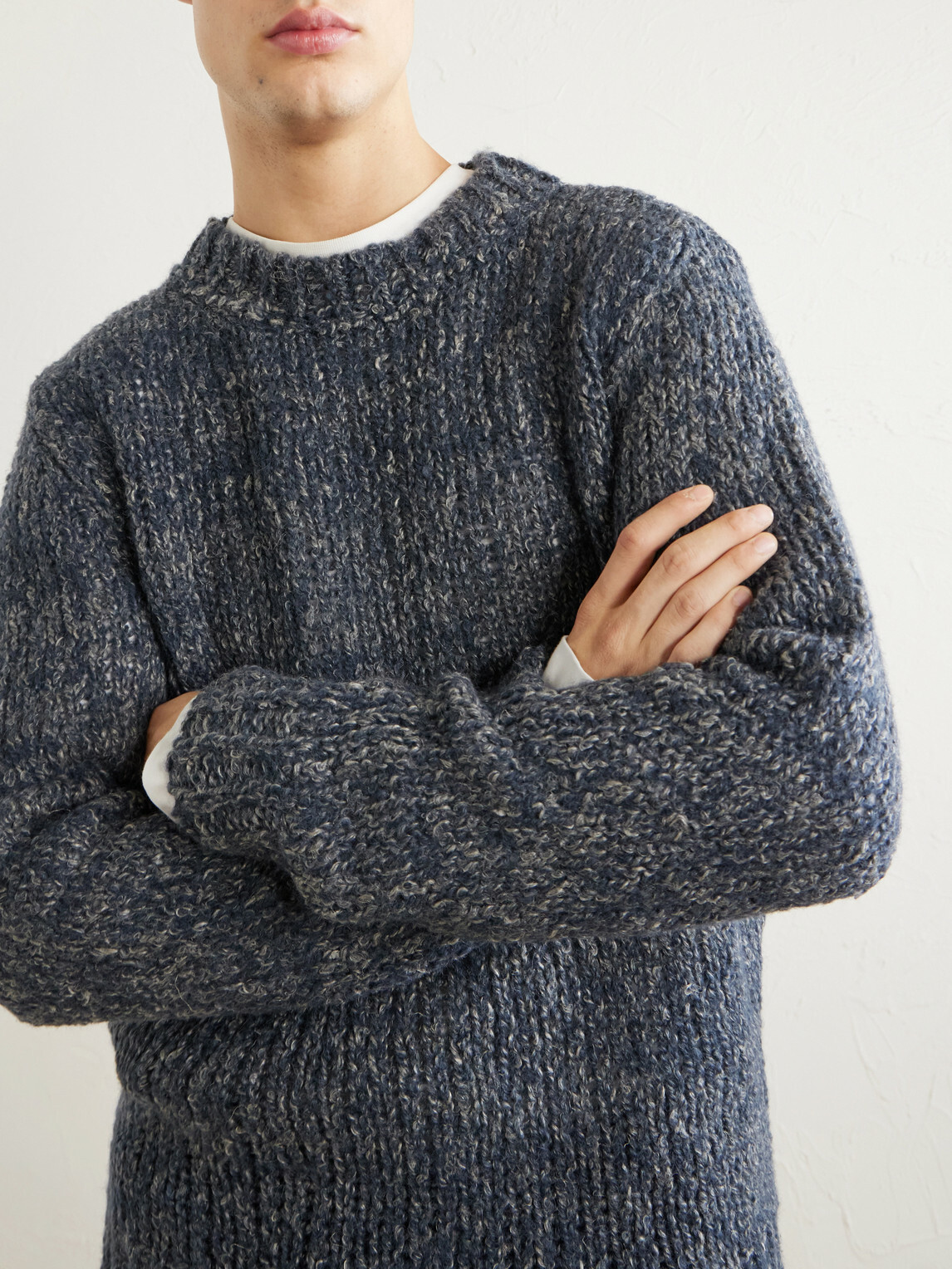 Barena - Alpaca, Wool and Linen-Blend Sweater - Blue