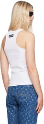 Marine Serre SSENSE Exclusive White Ribbed Tank Top