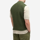 Universal Works Men's Wool Fleece Zip Waistcoat in Olive