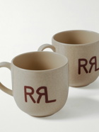 RRL - Set of Four Logo-Print Stoneware Mugs