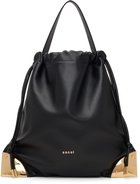 sacai Black Corner Metal Drawstring Bag