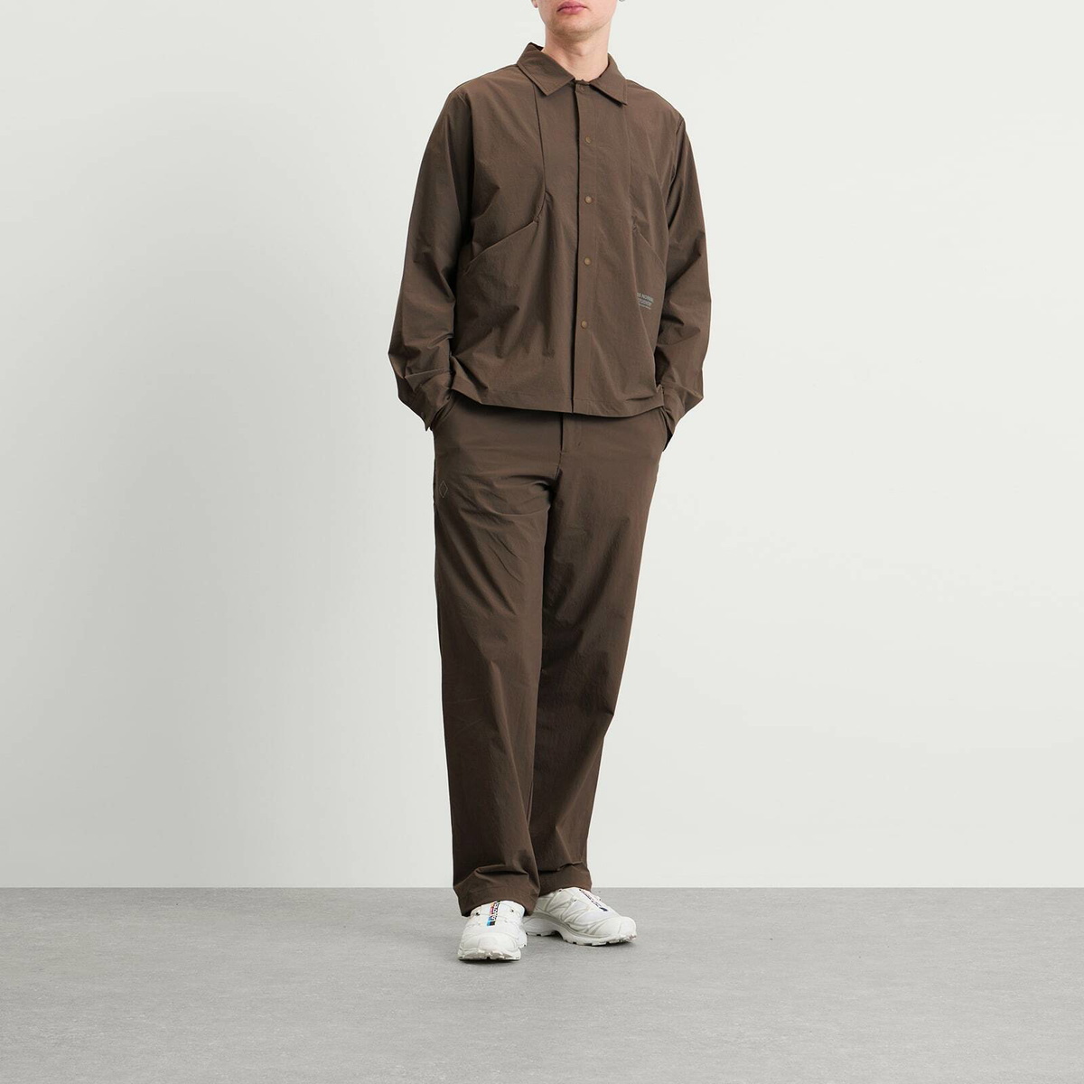 Pas Normal Studios Men's Off-Race Tech Overshirt in Ash Brown