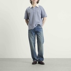 Le Père Men's Short Sleeve Rugby Polo in Blue Grey