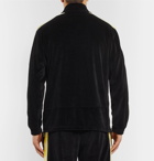 Off-White - Logo-Intarsia Cotton-Blend Velour Track Jacket - Men - Black