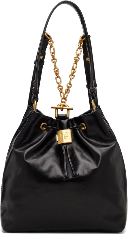 Photo: Balmain Black Pulse Calfskin Leather Backpack