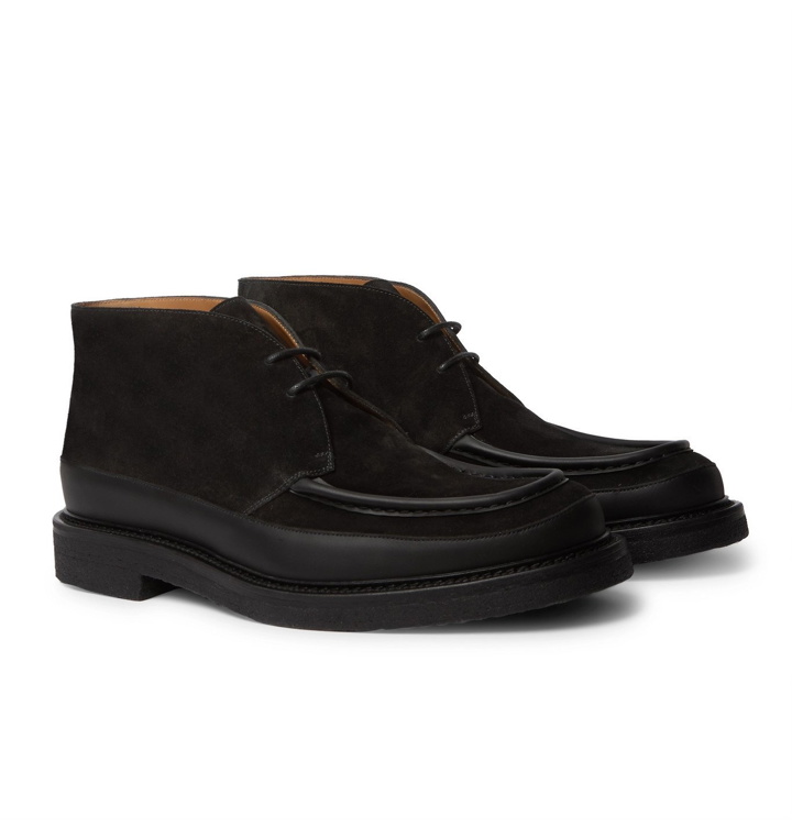 Photo: Mr P. - Jacques Leather-Trimmed Suede Desert Boots - Black