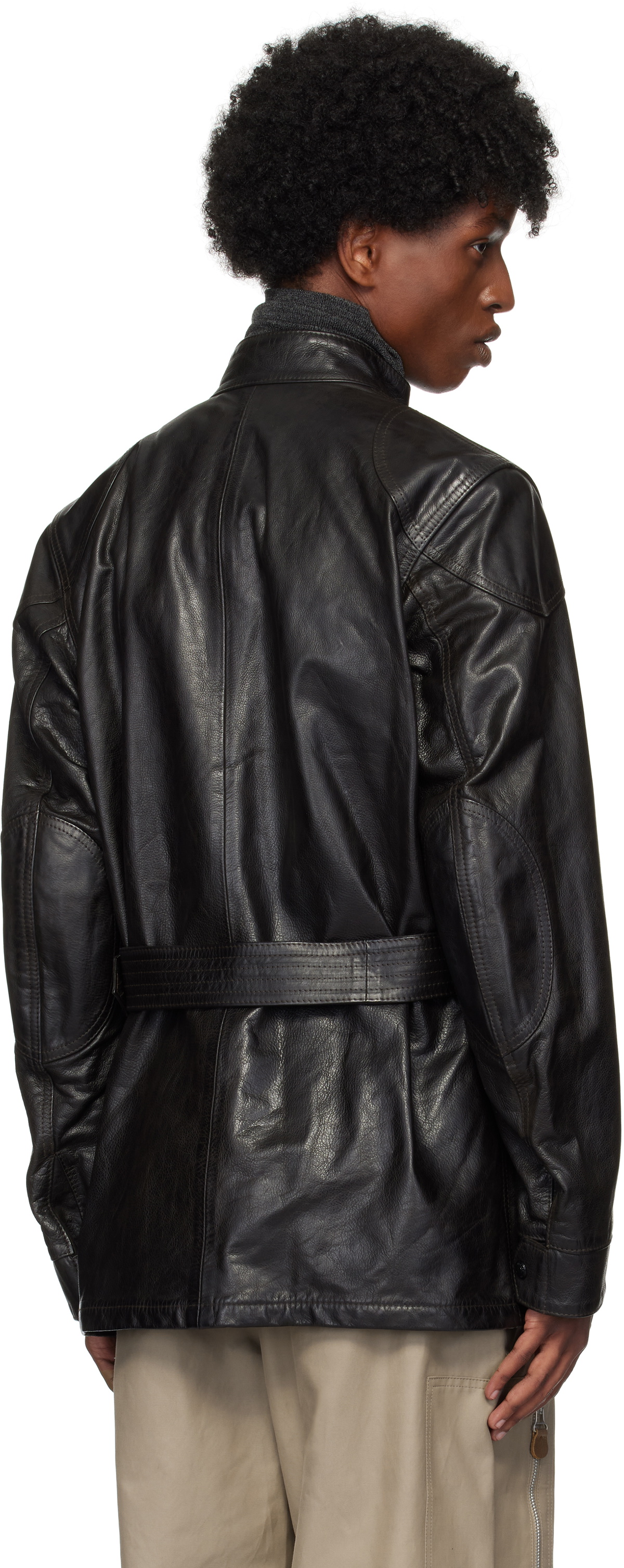 Belstaff Black Legacy Trailmaster Panther Leather Jacket