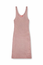 Diesel Midi dress in metallic ribbed knit - Dresses Womens in Pink
