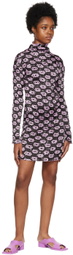 Amy Crookes Black Shirred Minidress