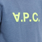 A.P.C. Men's VPC Neon Logo Crew Sweat in Navy/Yellow