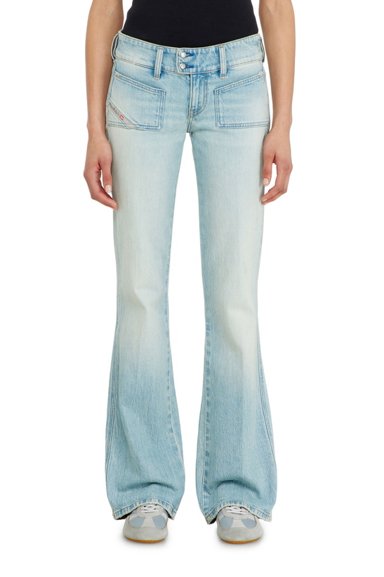 Photo: Diesel Bootcut Jeans Low Waist D-Hush, Light blue, Zip fly