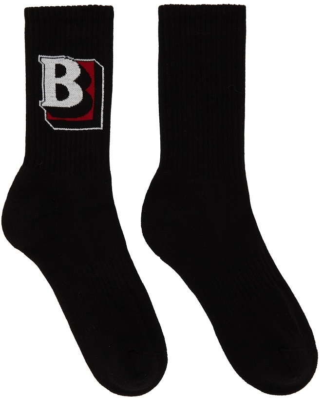 Photo: Burberry Black 'B' Logo Sports Socks