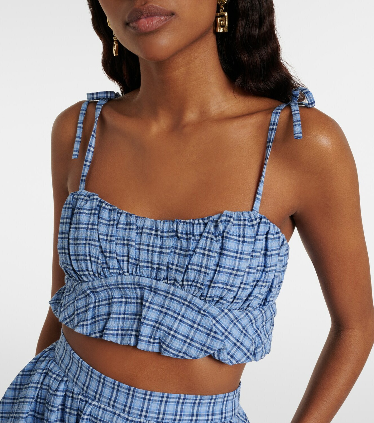 Faithfull Pelea checked cotton top