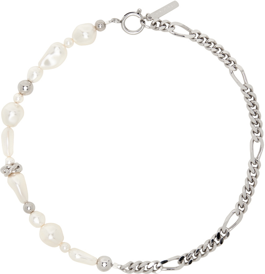 Justine Clenquet SIDNEY CHOKER CRYSTAL PEARL Necklace Accessories Silver