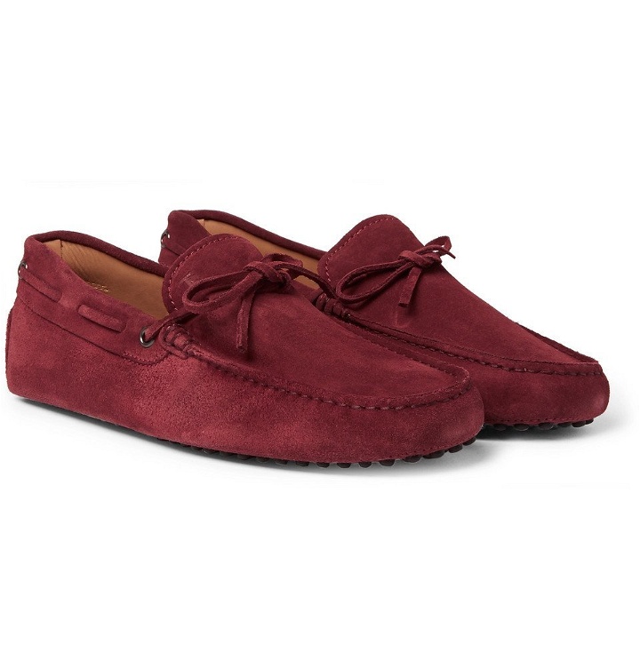 Photo: Tod's - Gommino Suede Driving Shoes - Men - Red