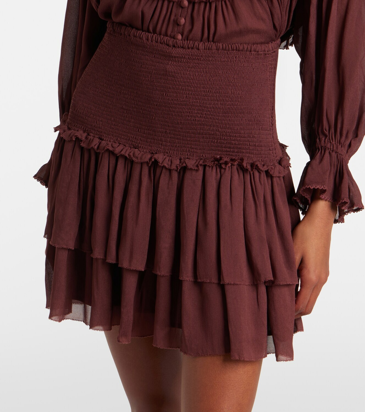 Poupette St Barth Farrah tiered miniskirt