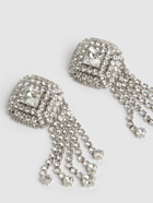 ALESSANDRA RICH Square Crystal Earrings with Fringes
