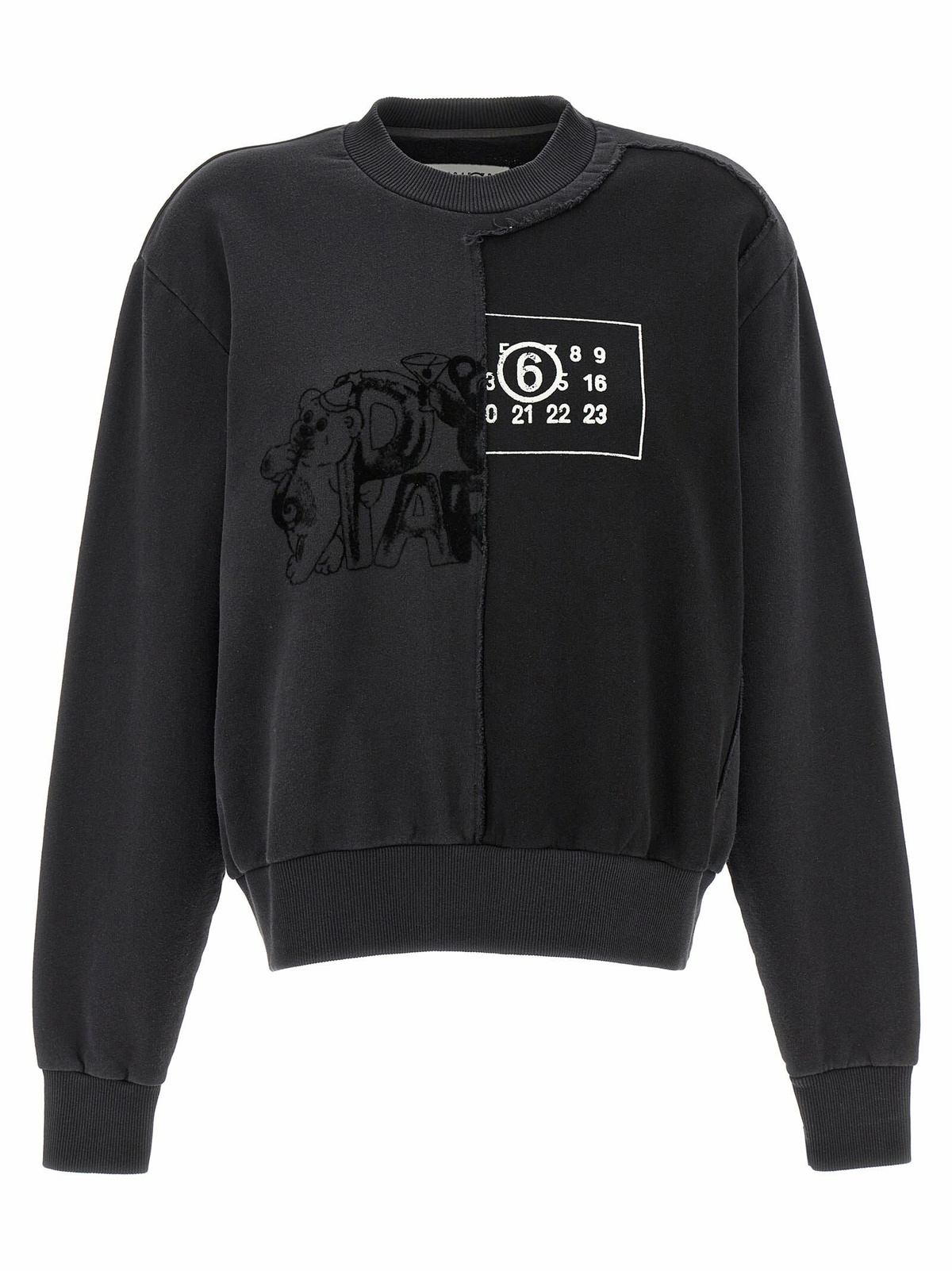 MM6 Maison Margiela Black Slit Sleeve Sweatshirt MM6 Maison MM6 Maison Margiela Black Slit Sleeve Sweatshirt MM6 Maison