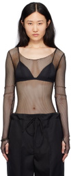 Maison Margiela Black Semi-Sheer Bodysuit