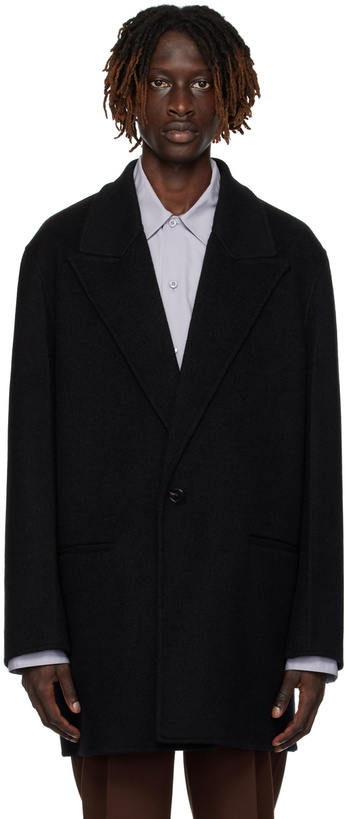 Photo: Jil Sander Black Peaked Lapel Coat